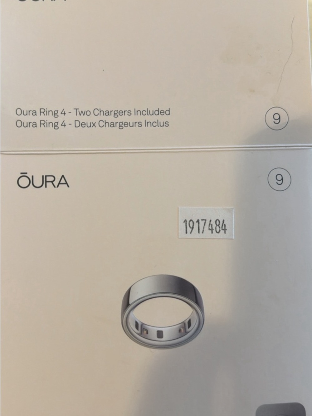 Size 9 - Oura Smart Ring - Silver, gen 4